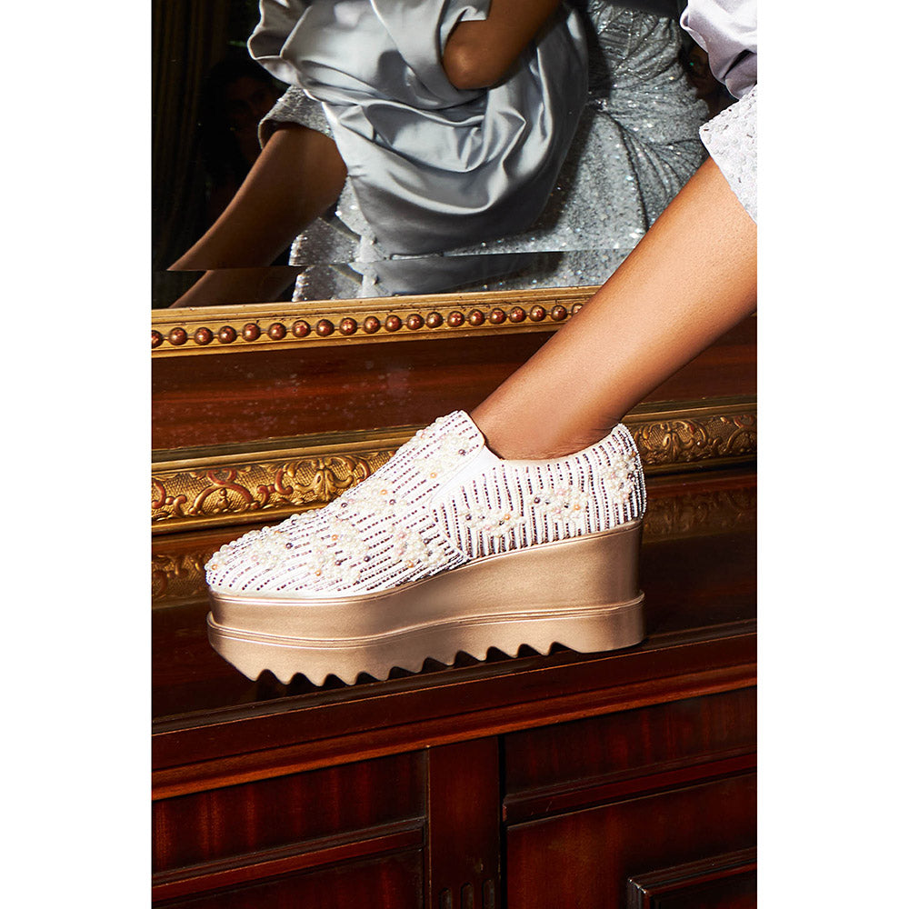 Anaar Candy Clouds Wedding Wedge Sneakers