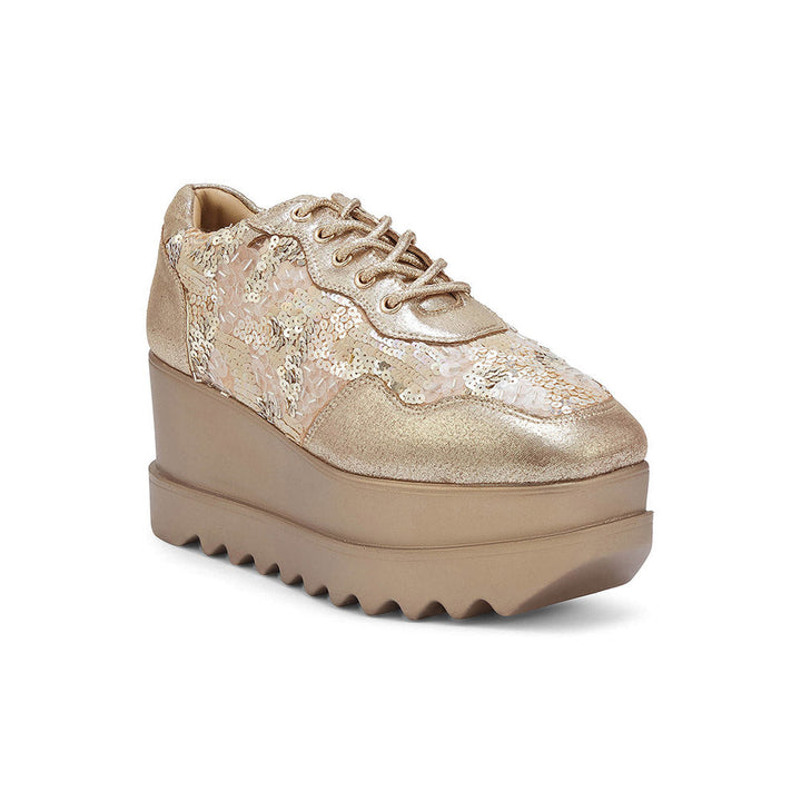 Anaar Cinnamon Sugar Wedding Wedge Sneakers