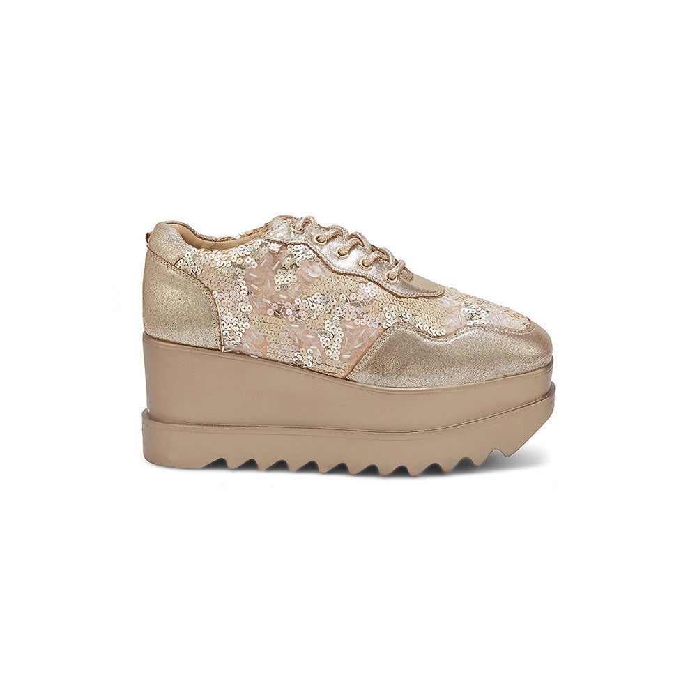 Anaar Cinnamon Sugar Wedding Wedge Sneakers