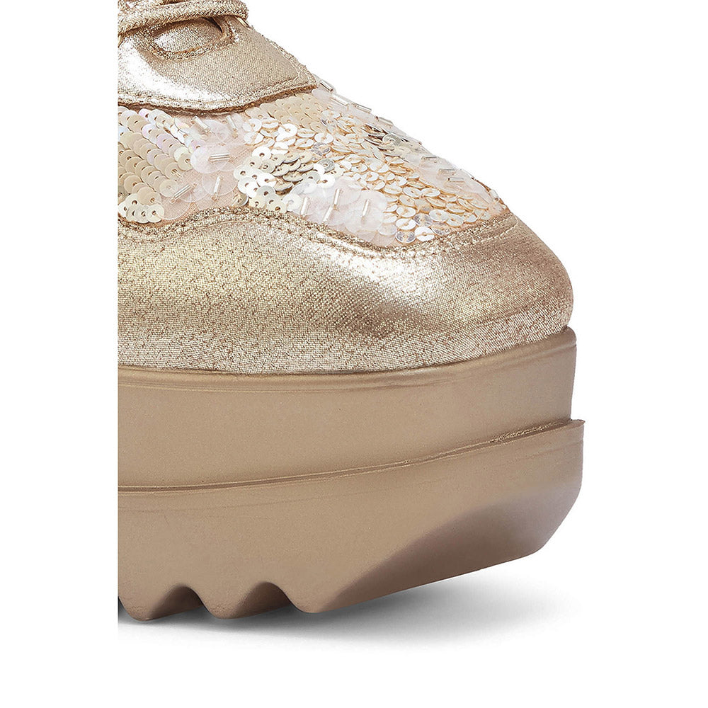 Anaar Cinnamon Sugar Wedding Wedge Sneakers