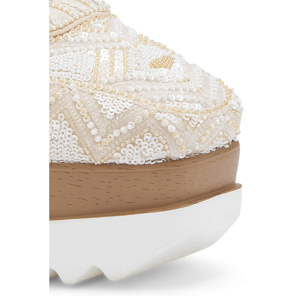 Anaar Latte Folk Wedding Wedge Sneakers