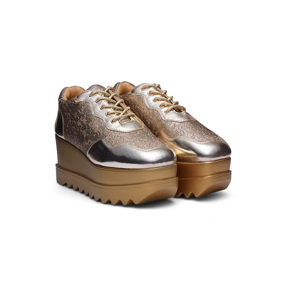 Anaar Metallic Mela Wedding Wedge Sneakers