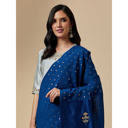 Anantaa by Roohi Trehan Grey Closed Neck Blouse