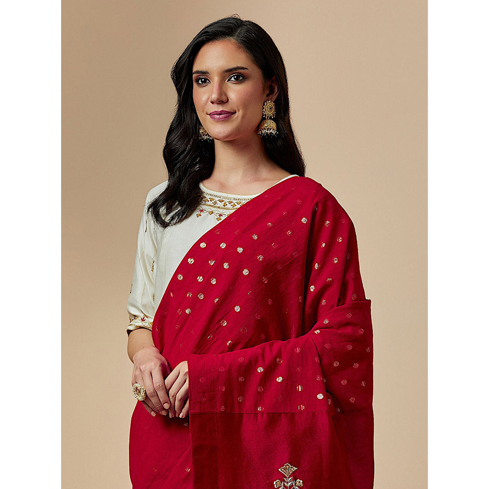Anantaa by Roohi Trehan Off White Closed Neck Blouse