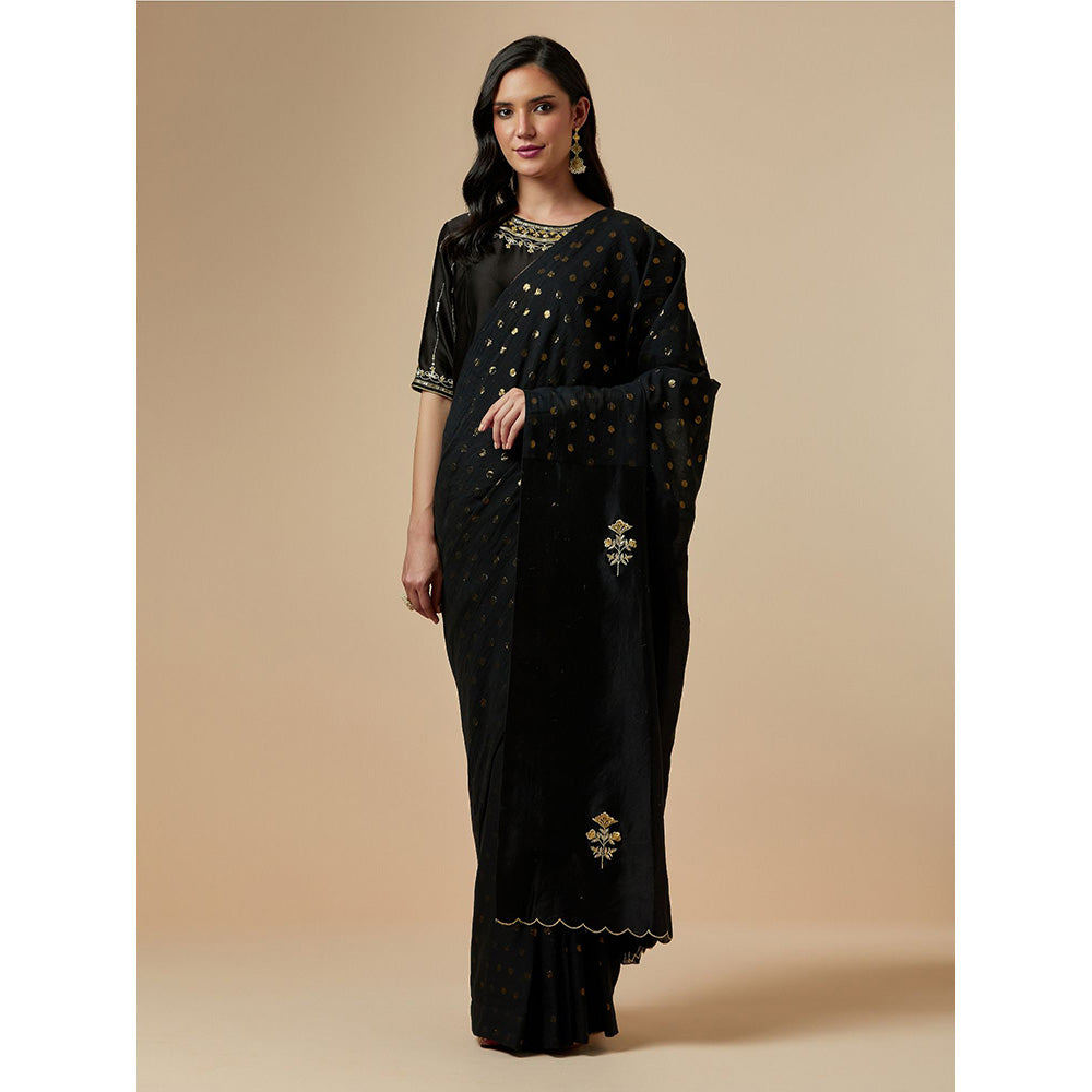 Anantaa by Roohi Trehan Black Closed Neck Blouse