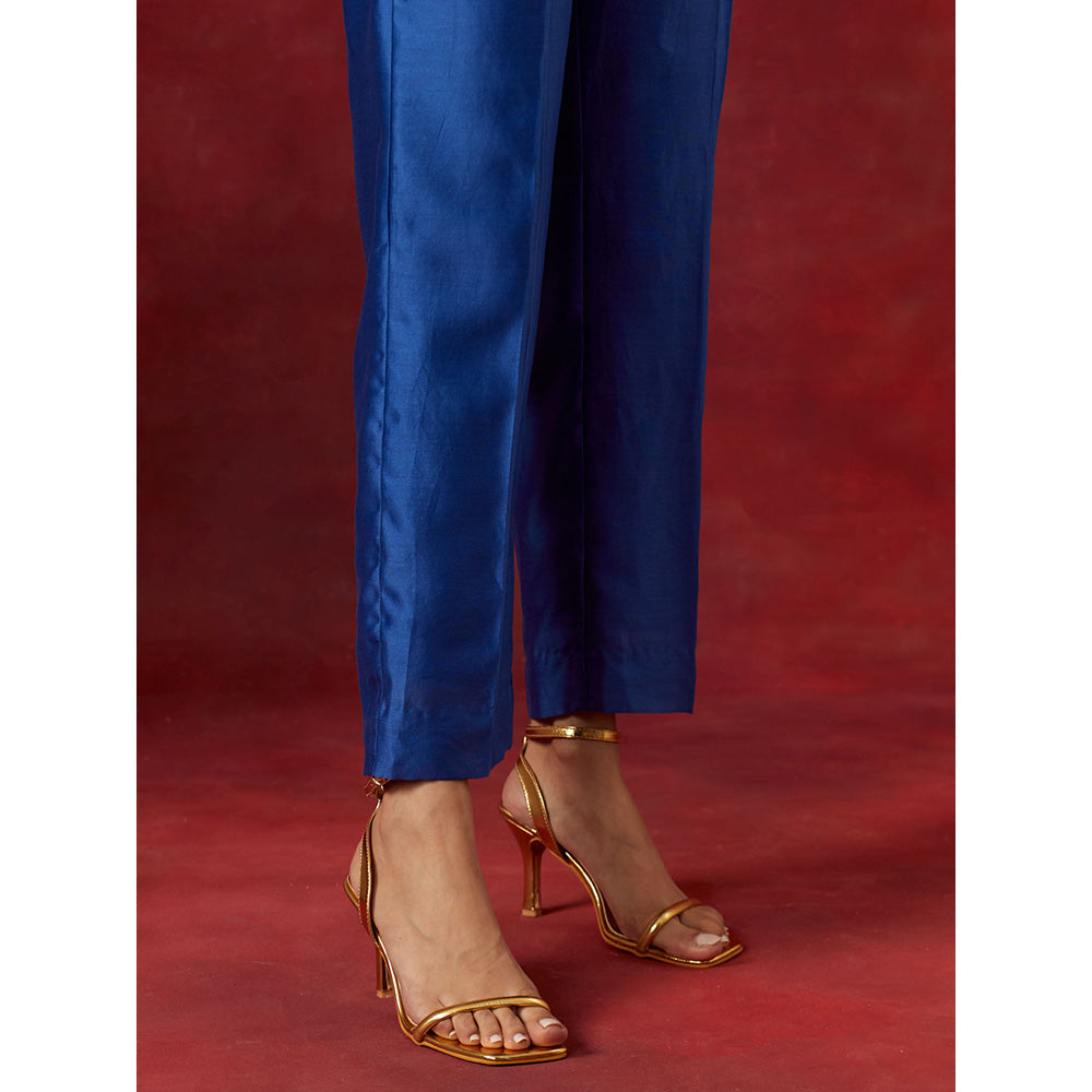 Anantaa by Roohi Trehan Blue Round Neck Kurta With Pant (Set of 2)
