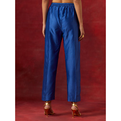 Anantaa by Roohi Trehan Blue Round Neck Kurta With Pant (Set of 2)