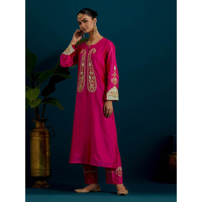 Anantaa by Roohi Trehan Pink Paisley Yoke Kurta