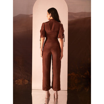 AN'ERA BY ASMITA VERMA Brown Blossom Jumpsuit