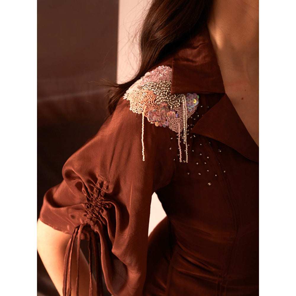 AN'ERA BY ASMITA VERMA Brown Blossom Jumpsuit