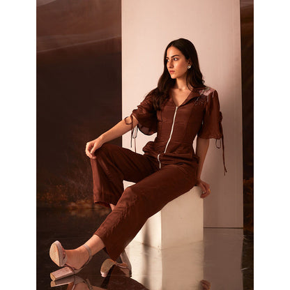 AN'ERA BY ASMITA VERMA Brown Blossom Jumpsuit