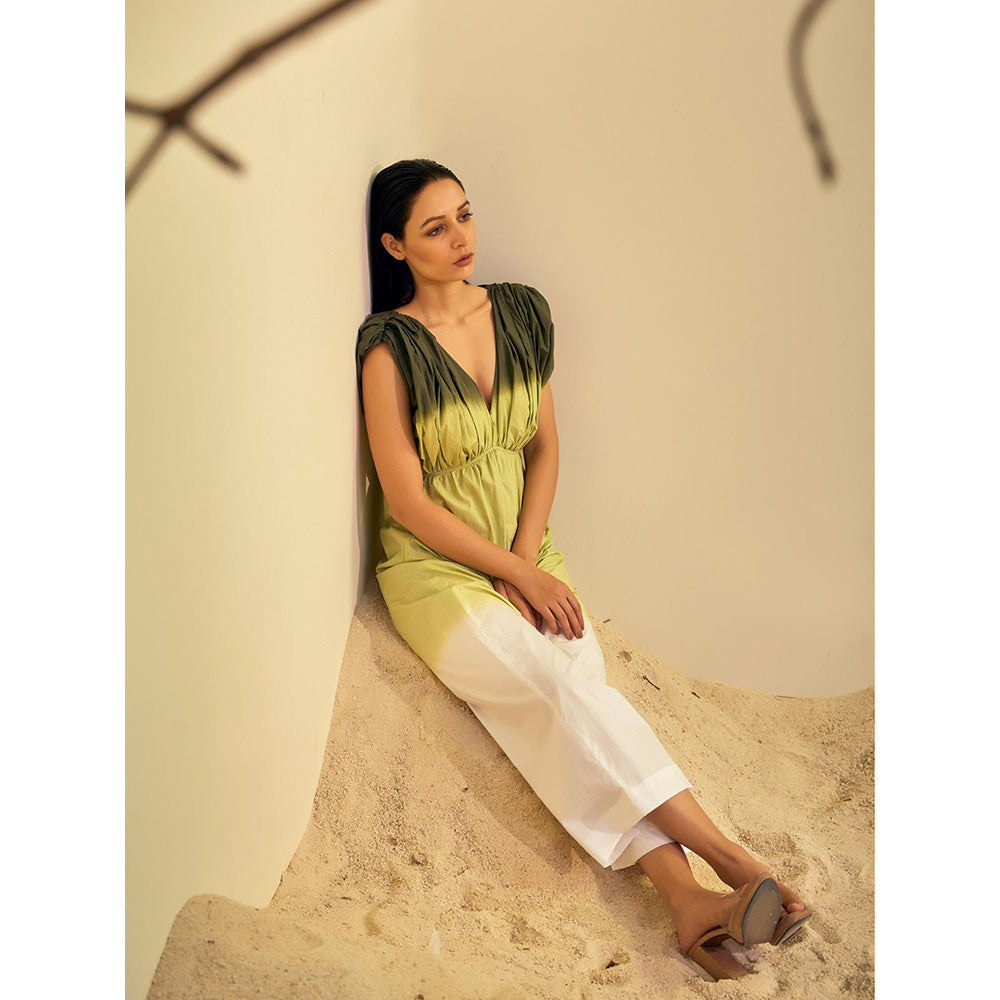AN'ERA BY ASMITA VERMA Green Willow Jumpsuit
