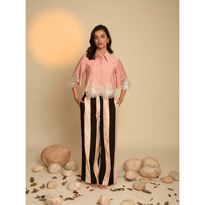 AN'ERA BY ASMITA VERMA Peach Olie Shirt with Pant (Set of 2)