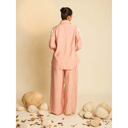 AN'ERA BY ASMITA VERMA Peach Rosella Shirt with Pant (Set of 2)