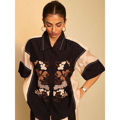 AN'ERA BY ASMITA VERMA Black Alyssa Shirt with Pant (Set of 2)