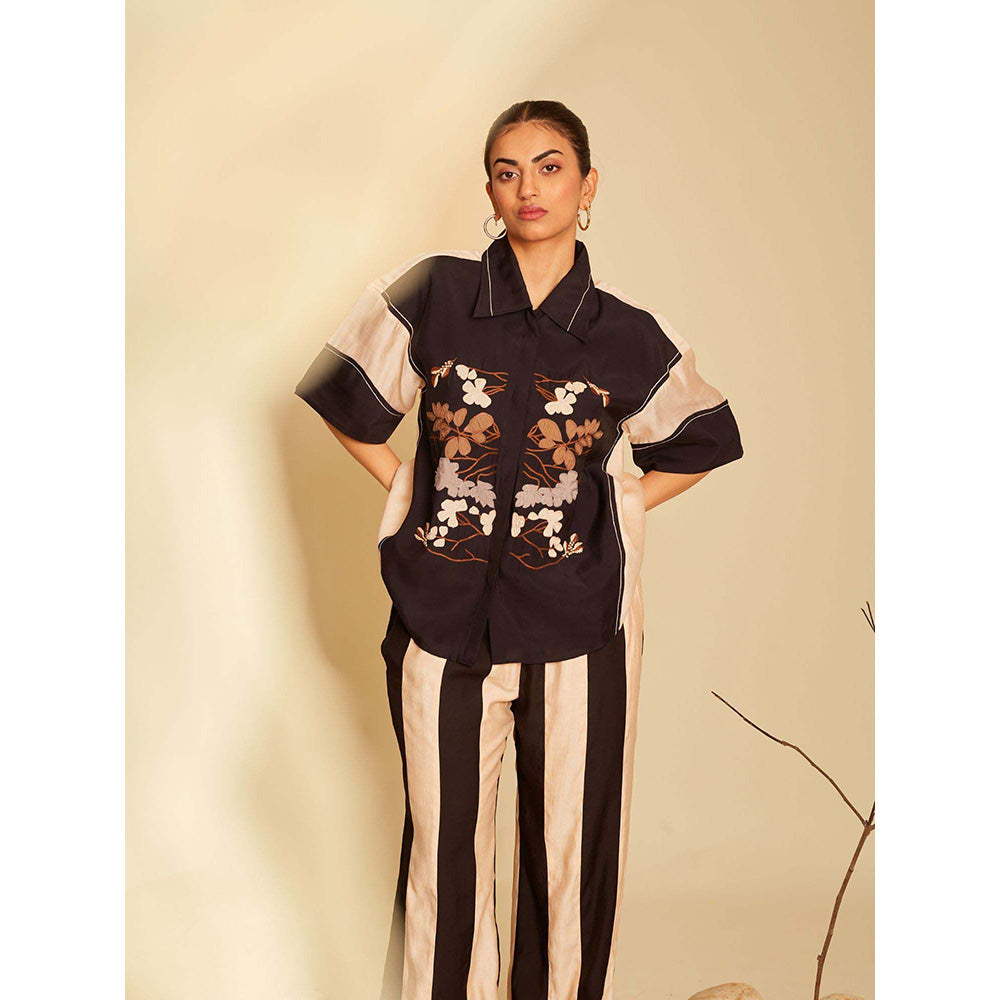 AN'ERA BY ASMITA VERMA Black Alyssa Shirt with Pant (Set of 2)
