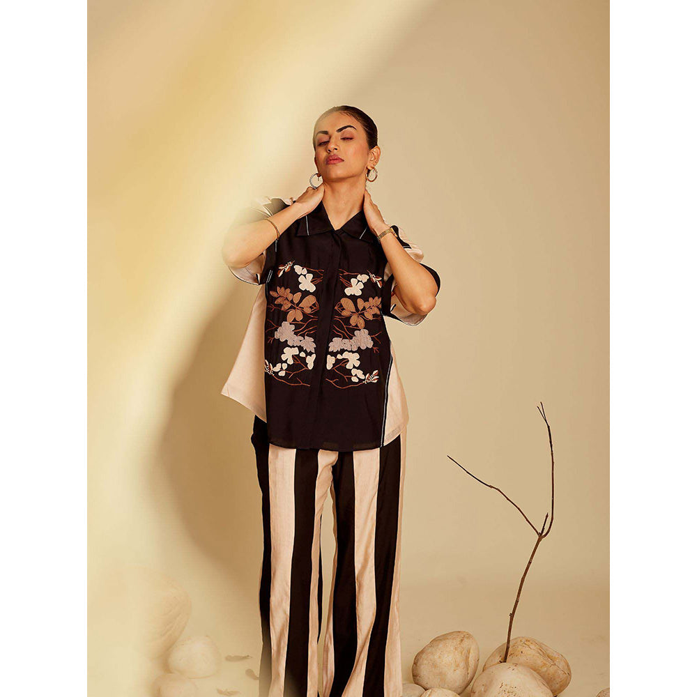 AN'ERA BY ASMITA VERMA Black Alyssa Shirt with Pant (Set of 2)