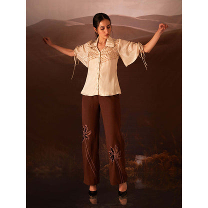 AN'ERA BY ASMITA VERMA Cream Coast Shirt with Pant (Set of 2)