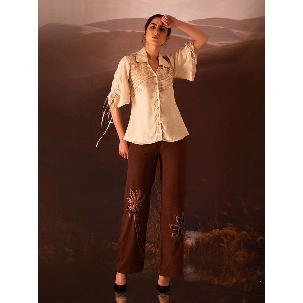 AN'ERA BY ASMITA VERMA Cream Coast Shirt with Pant (Set of 2)