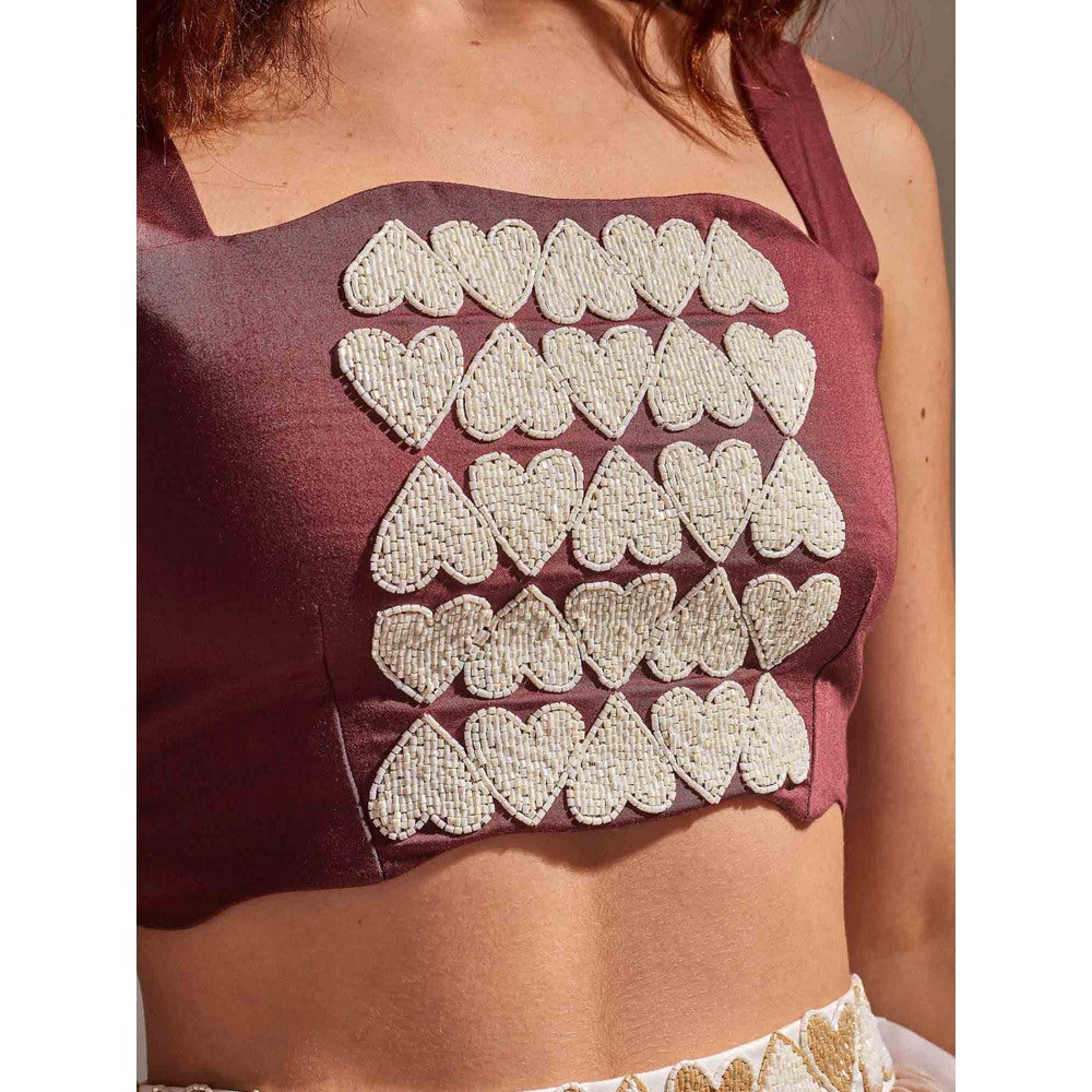 AN'ERA BY ASMITA VERMA Beige Amour Top with Skirt (Set of 2)