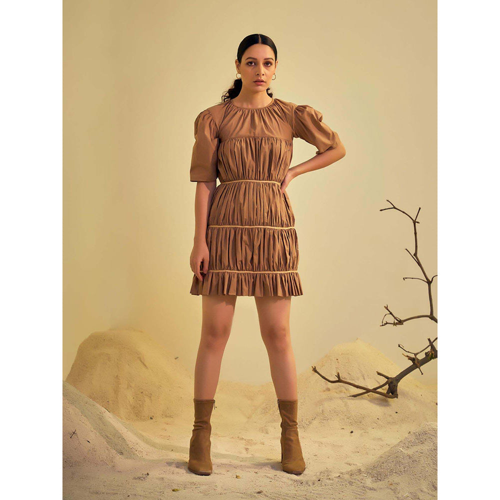 AN'ERA BY ASMITA VERMA Brown Dune Mini Dress
