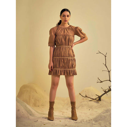 AN'ERA BY ASMITA VERMA Brown Dune Mini Dress
