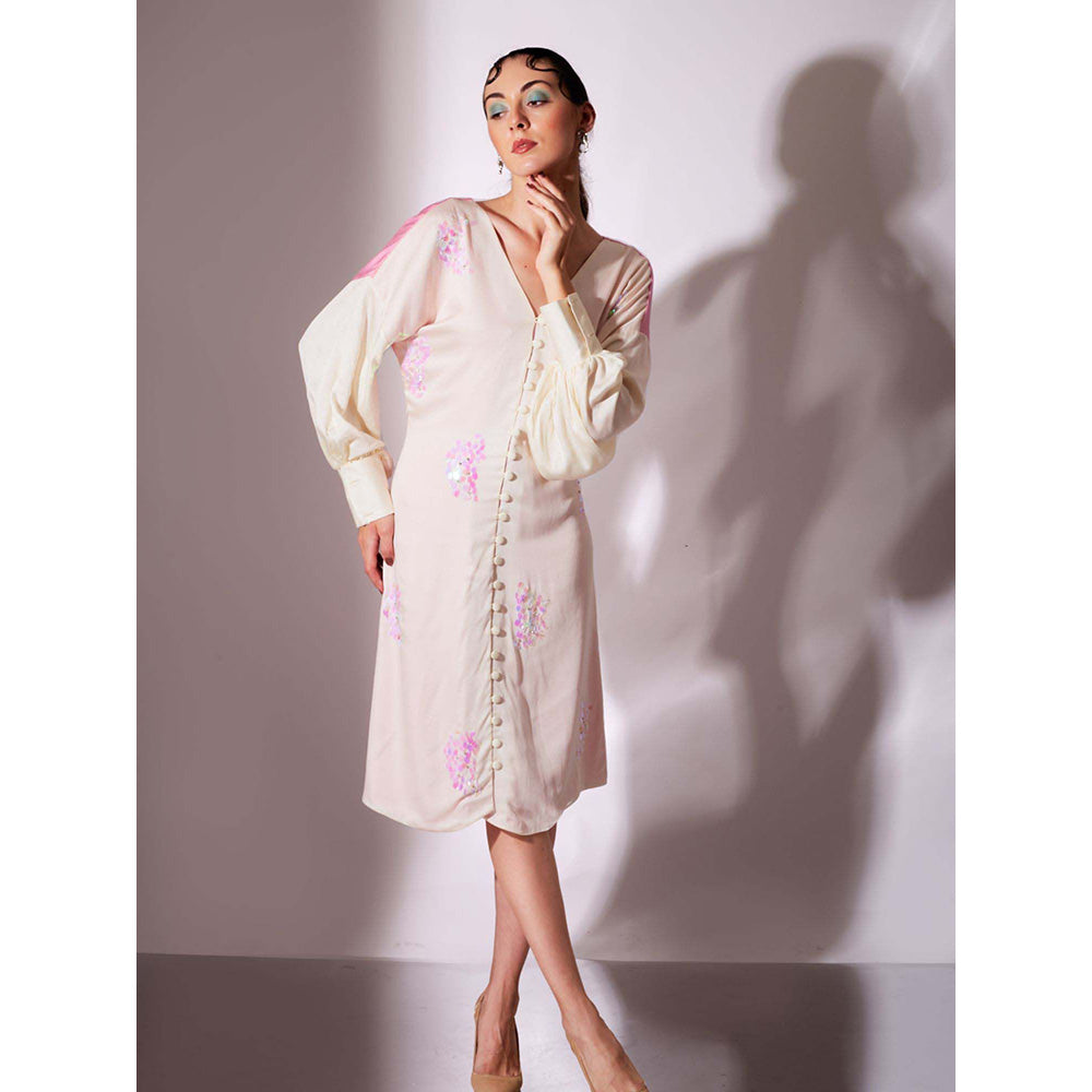 AN'ERA BY ASMITA VERMA Cream Bloom Midi Dress