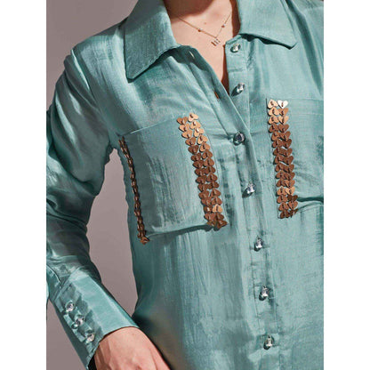 AN'ERA BY ASMITA VERMA Green Maple Midi Dress