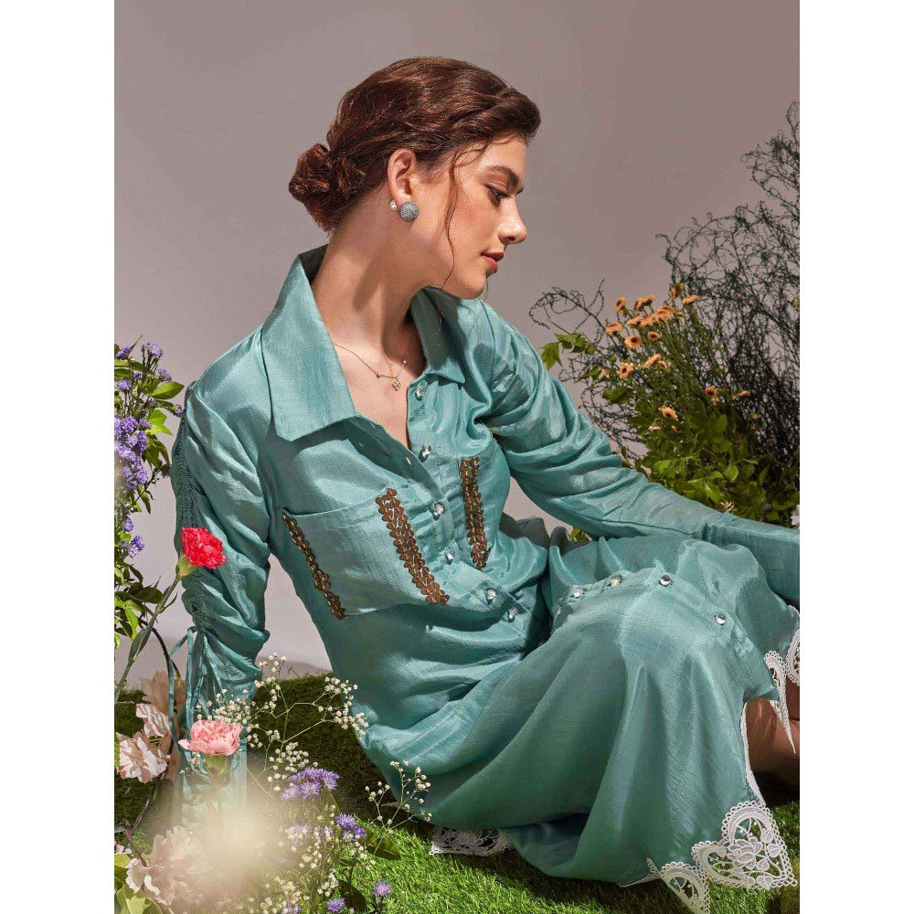 AN'ERA BY ASMITA VERMA Green Maple Midi Dress