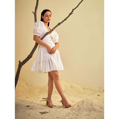 AN'ERA BY ASMITA VERMA White Dove Mini Dress