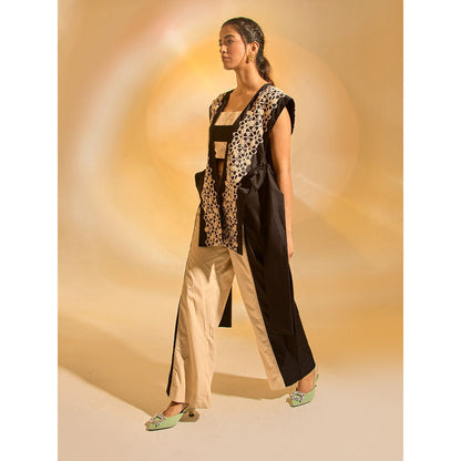 AN'ERA BY ASMITA VERMA Beige Dusk Bustier With Pant And Jacket (Set of 3)