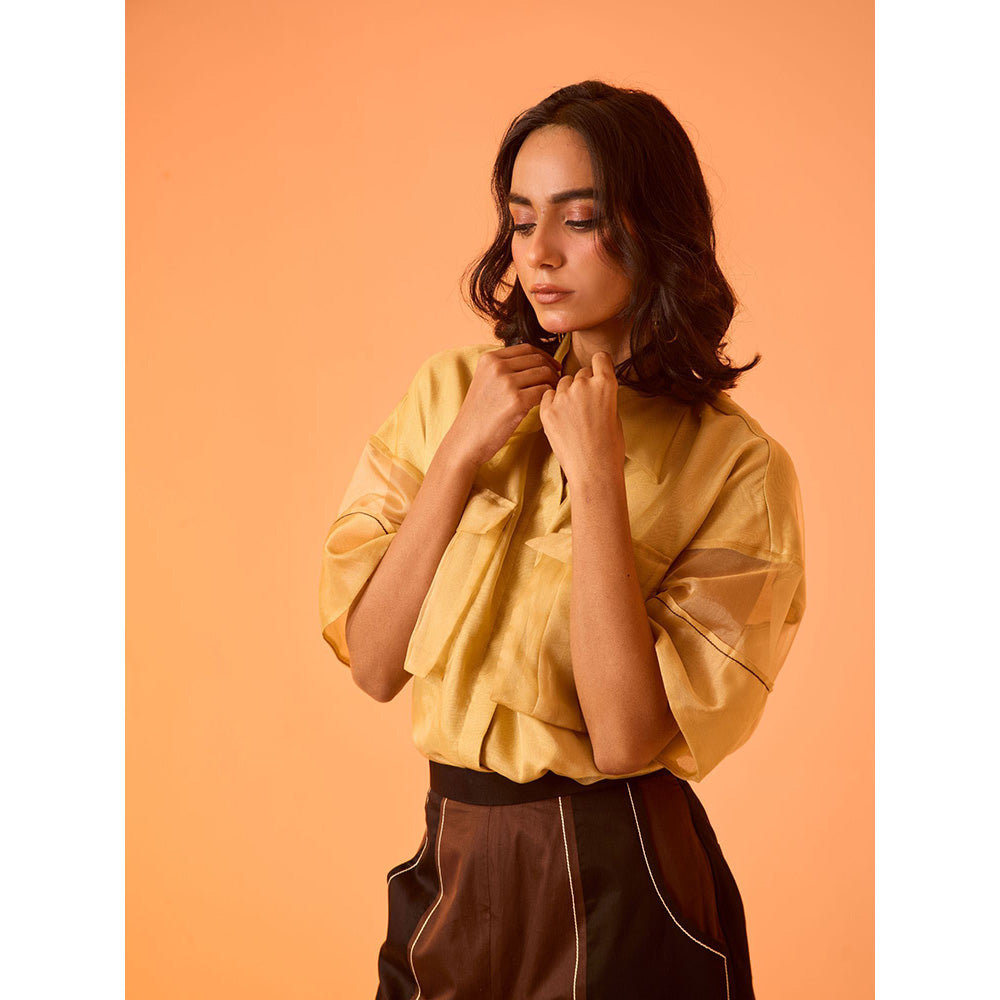 AN'ERA BY ASMITA VERMA Brown Eve Shirt With Pant (Set of 2)