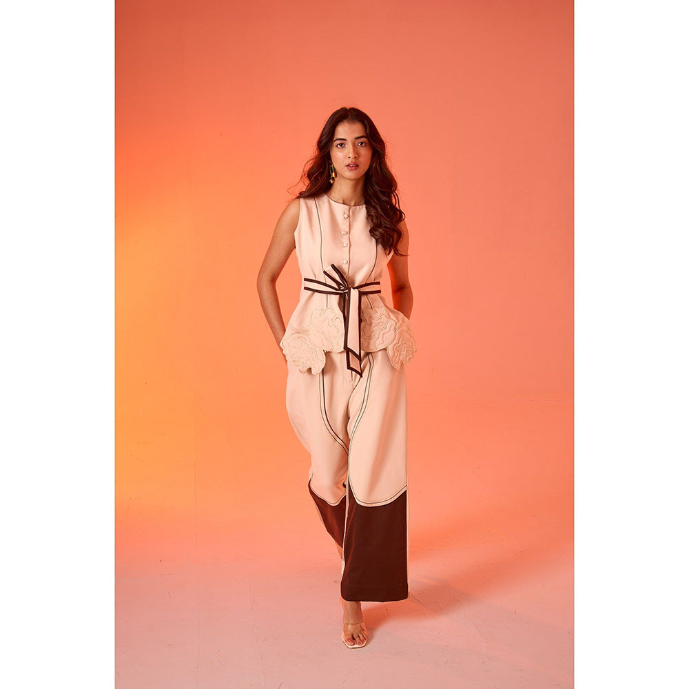 AN'ERA BY ASMITA VERMA Beige Nyssa Top with Pant (Set of 2)