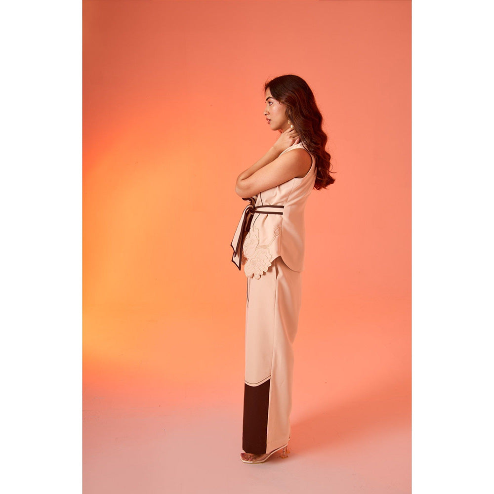 AN'ERA BY ASMITA VERMA Beige Nyssa Top with Pant (Set of 2)