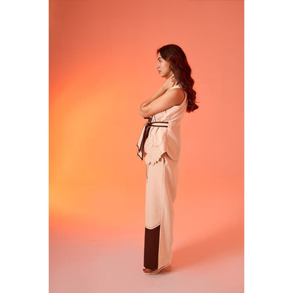 AN'ERA BY ASMITA VERMA Beige Nyssa Top with Pant (Set of 2)