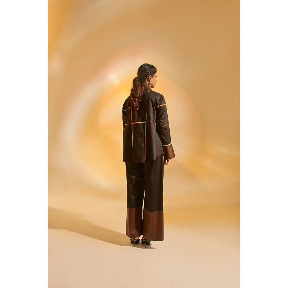 AN'ERA BY ASMITA VERMA Black Zara Shirt with Pant (Set of 2)