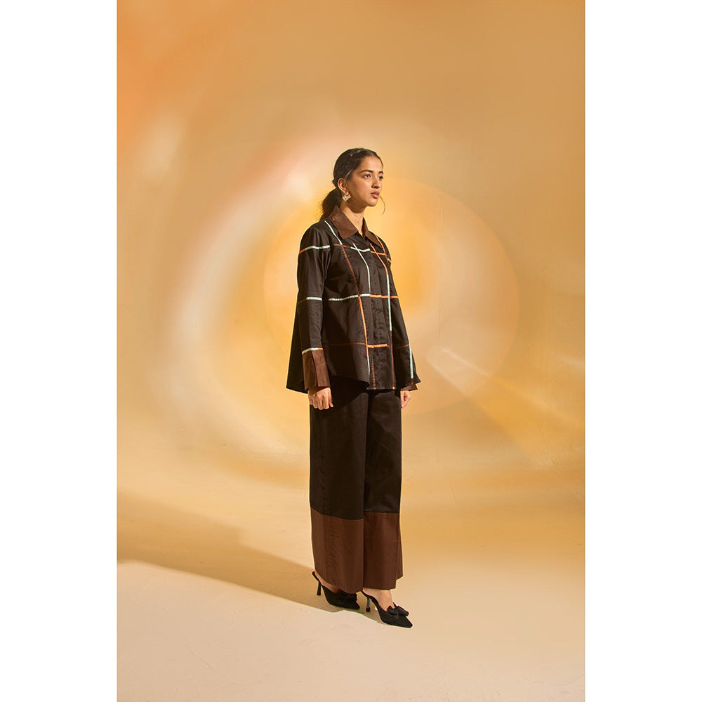 AN'ERA BY ASMITA VERMA Black Zara Shirt with Pant (Set of 2)