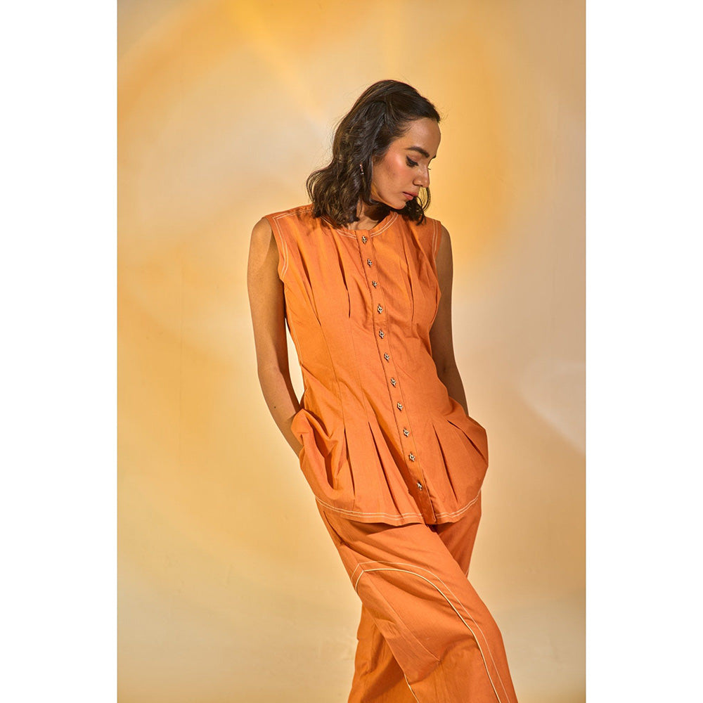 AN'ERA BY ASMITA VERMA Orange Elle Co-Ord (Set of 2)