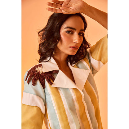 AN'ERA BY ASMITA VERMA Multi-Colour Stripes Seabreeze Mini Dress