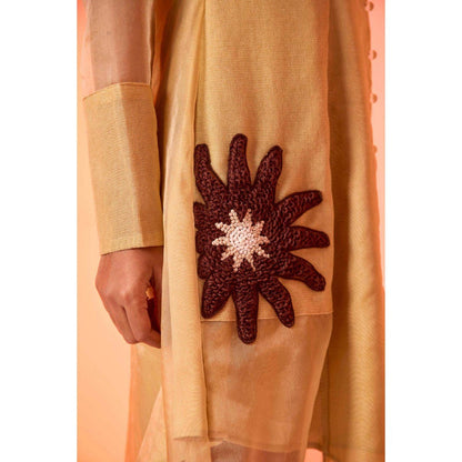 AN'ERA BY ASMITA VERMA Beige Embroidered Daybreak Mini Dress