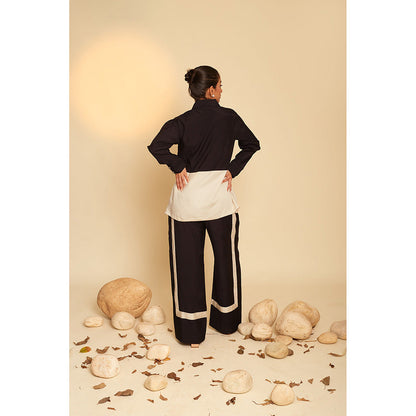 AN'ERA BY ASMITA VERMA Floris Black Co-Ord (Set of 2)