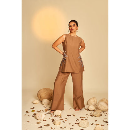 AN'ERA BY ASMITA VERMA Mellow Brown Co-Ord (Set of 2)