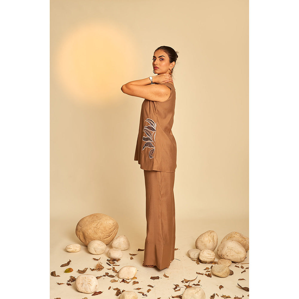 AN'ERA BY ASMITA VERMA Mellow Brown Co-Ord (Set of 2)
