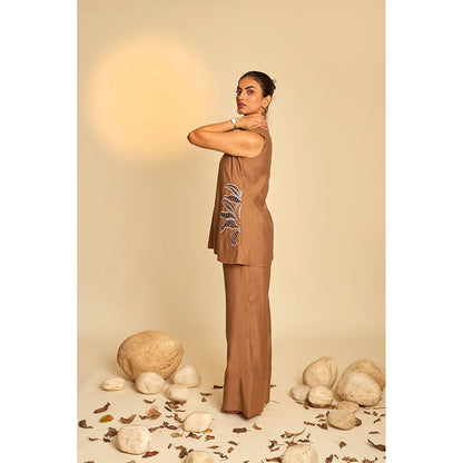 AN'ERA BY ASMITA VERMA Mellow Brown Co-Ord (Set of 2)