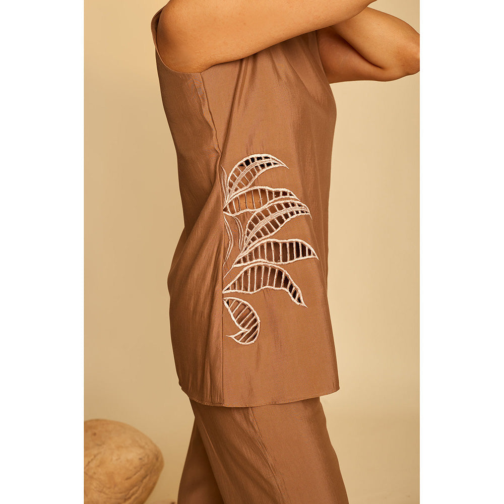 AN'ERA BY ASMITA VERMA Mellow Brown Co-Ord (Set of 2)