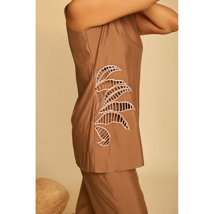 AN'ERA BY ASMITA VERMA Mellow Brown Co-Ord (Set of 2)