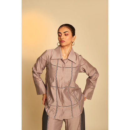 AN'ERA BY ASMITA VERMA Enigma Mauve Co-Ord (Set of 2)