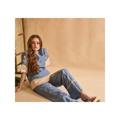 AN'ERA BY ASMITA VERMA Blue Myra Co-Ord Set