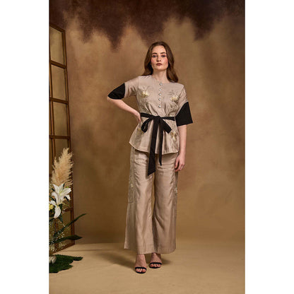 AN'ERA BY ASMITA VERMA Beige Amara Co-Ord Set