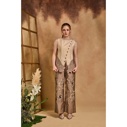 AN'ERA BY ASMITA VERMA Beige Orna Top with Pant
